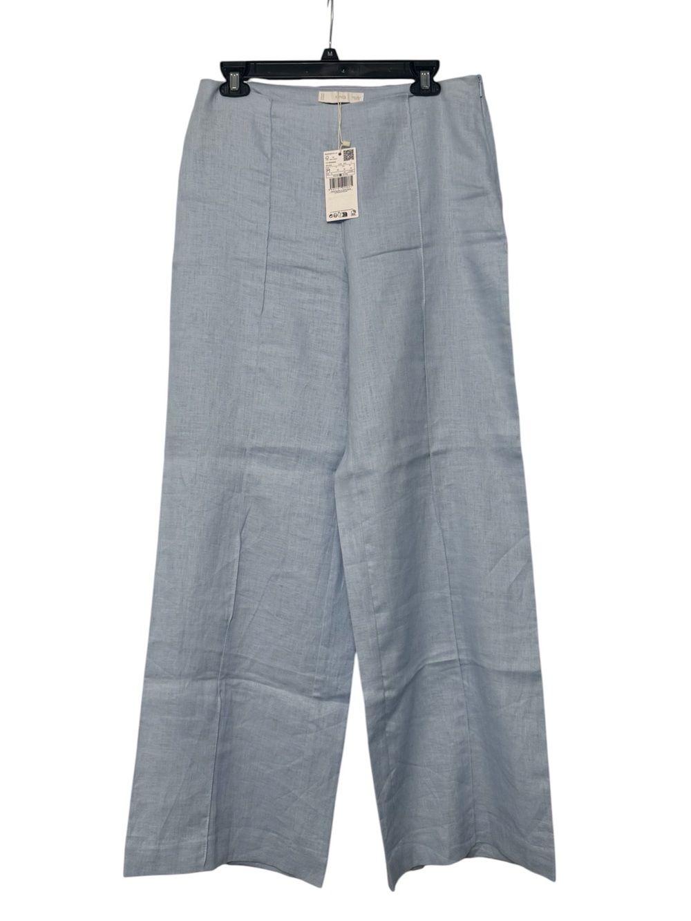 Mango Pale Blue Linen Wide-Leg Pants with Matching Vest - Picture 7 of 8